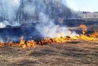 Минусинские пожарные продолжают тушить сухую траву