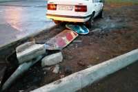 В Хакасии пьяный водитель снес дорожный знак