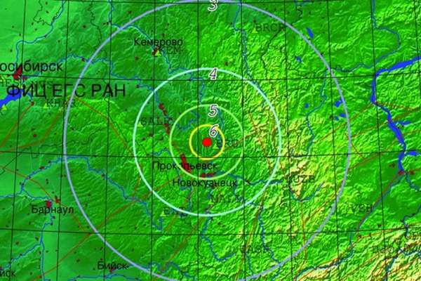 Сильное землетрясение произошло в Кемеровской области