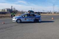 В Минусинске в ДТП пострадала патрульная машина Госавтоинспекции