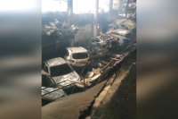 Сотрудник красноярского склада автозапчастей показал, как выглядит помещение после пожара