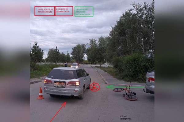 В Минусинске юный велосипедист попал под колеса автомобиля