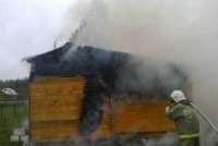 В Минусинском районе огнем повреждена баня
