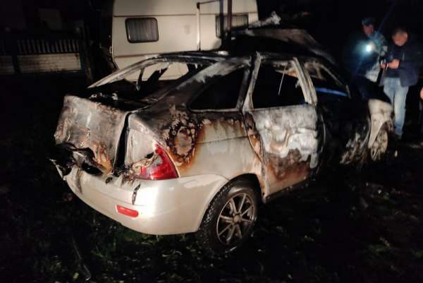 В Черногорске вспыхнул автомобиль отечественного производства