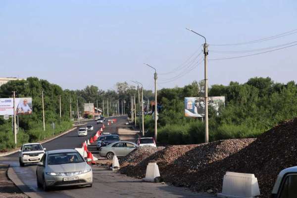 На въезде в Абакан из Минусинска вновь меняется схема движения