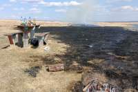 В Минусинском районе рыбак устроил пожар около поселка  