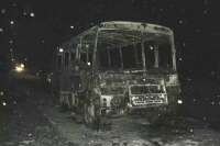 На трассе Красноярского края сгорел пассажирский автобус