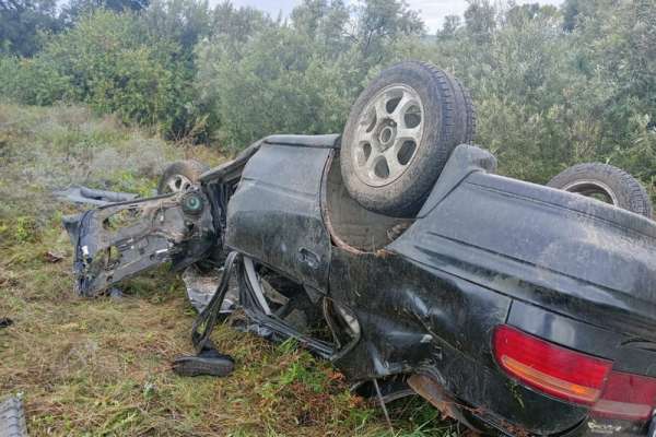 В Минусинском районе в результате ДТП перевернулись два автомобиля